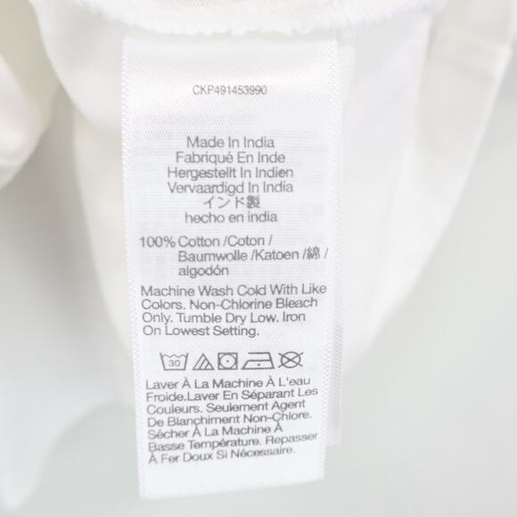 NWT Madewell Puff Sleeve Ruffle Trim Cotton Jersey Tee In White Size Medium - Picture 11 of 11